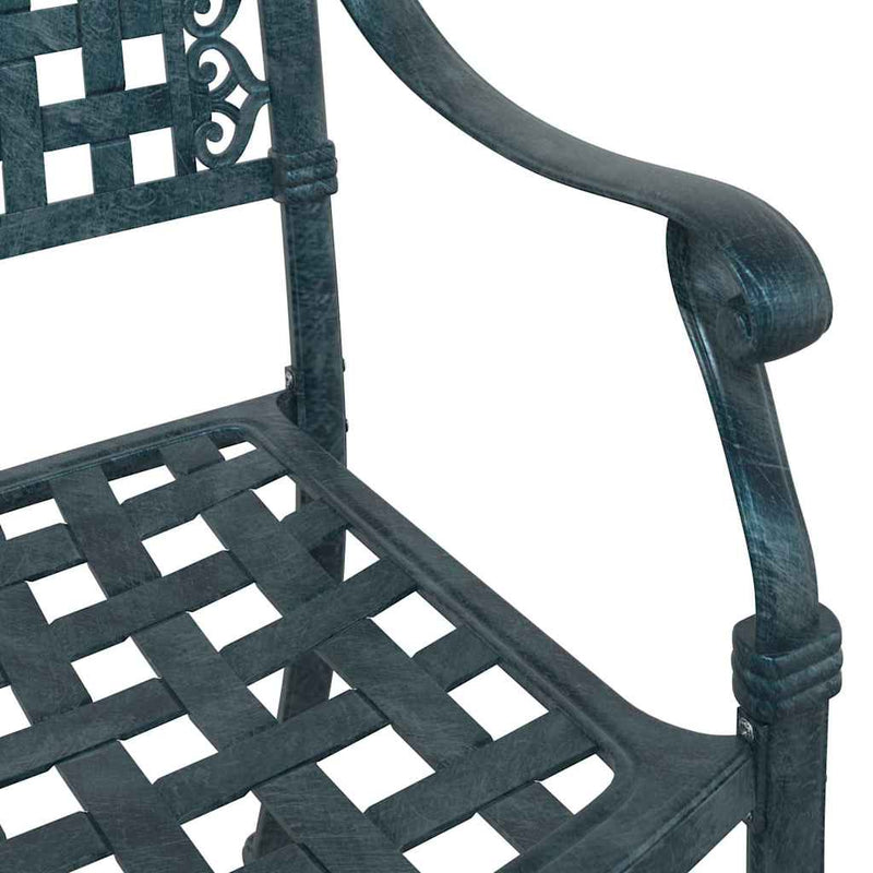 vidaXL Kerti Szék 2 pcs Zöld 55 x 56.5 x 91cm Alumínium