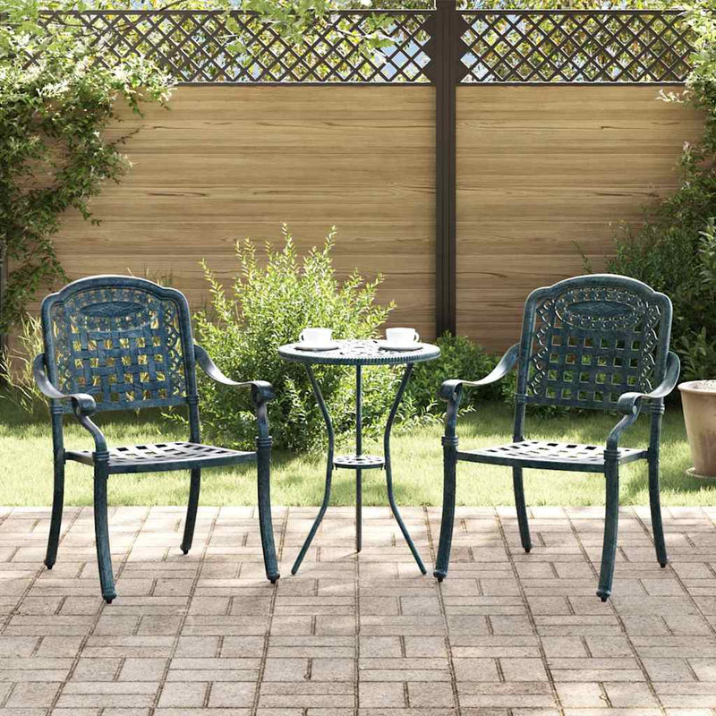 vidaXL Kerti Szék 2 pcs Zöld 55 x 56.5 x 91cm Alumínium