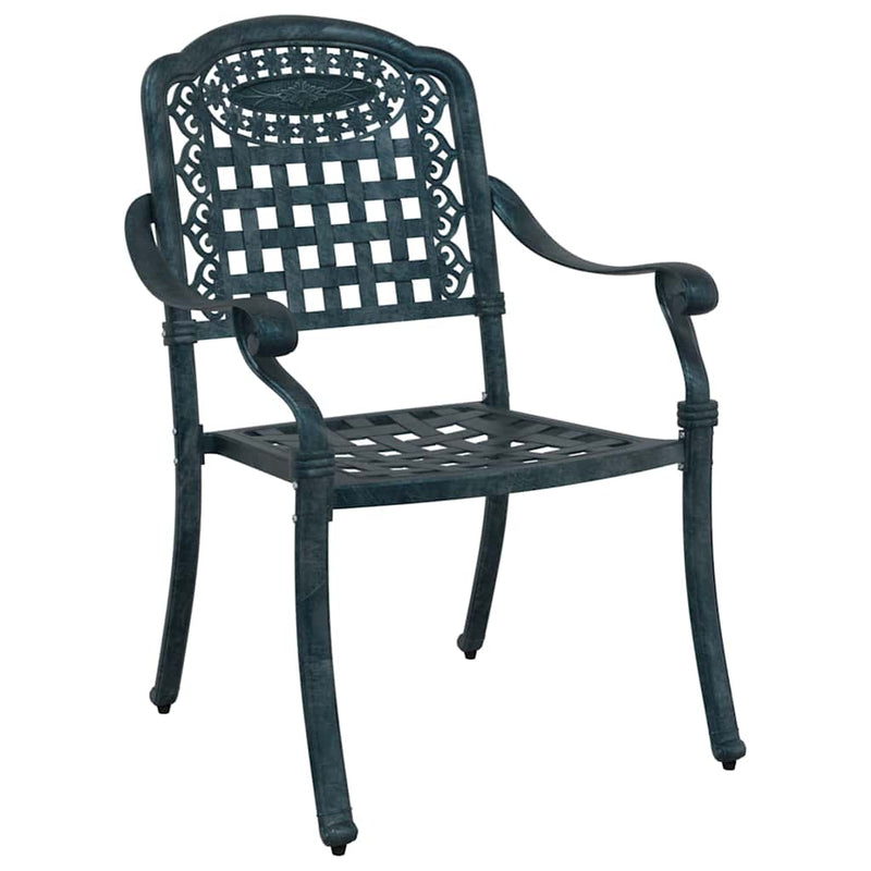 vidaXL Kerti Szék 2 pcs Zöld 55 x 56.5 x 91cm Alumínium