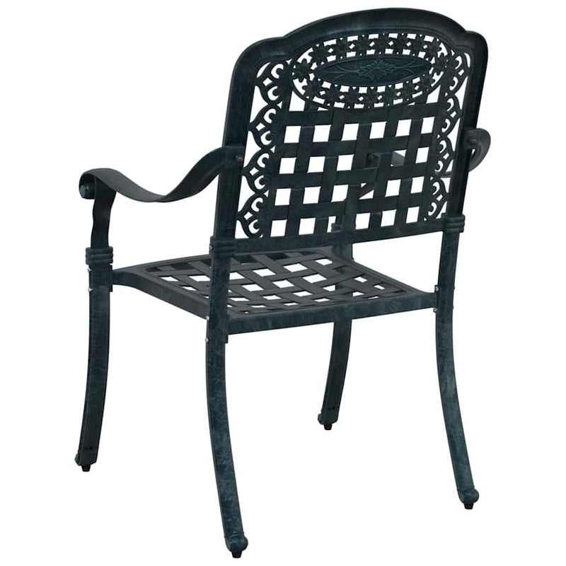 vidaXL Kerti Szék 2 pcs Zöld 55 x 56.5 x 91cm Alumínium