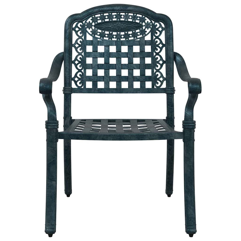 vidaXL Kerti Szék 2 pcs Zöld 55 x 56.5 x 91cm Alumínium