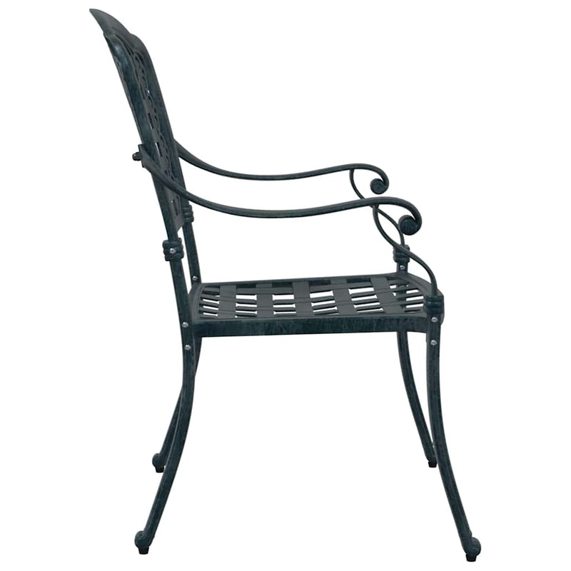 vidaXL Kerti Szék 2 pcs Zöld 55 x 56.5 x 91cm Alumínium