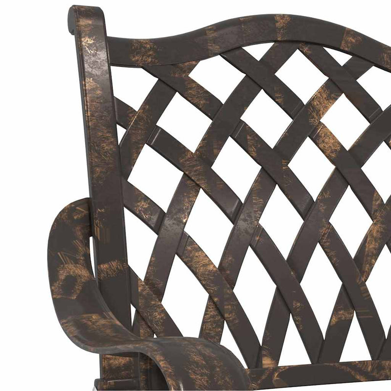 vidaXL Kerti Szék párnával 2 pcs Bronz 55 x 56.5 x 91cm Alumínium