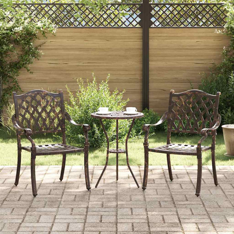 vidaXL Kerti Szék párnával 2 pcs Bronz 55 x 56.5 x 91cm Alumínium