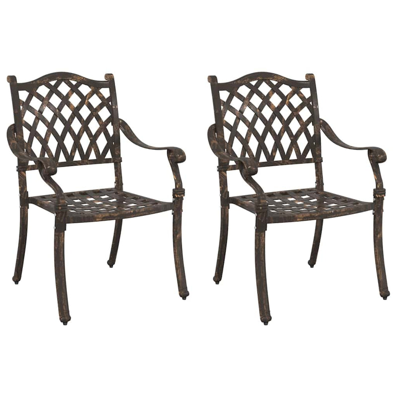 vidaXL Kerti Szék párnával 2 pcs Bronz 55 x 56.5 x 91cm Alumínium