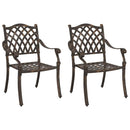 vidaXL Kerti Szék 2 pcs Bronz 56 x 55 x 92.5cm Alumínium