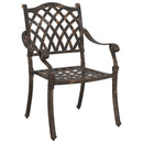 vidaXL Kerti Szék 2 pcs Bronz 56 x 55 x 92.5cm Alumínium
