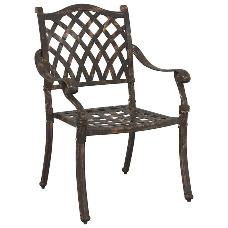 vidaXL Kerti Szék párnával 2 pcs Bronz 55 x 56.5 x 91cm Alumínium