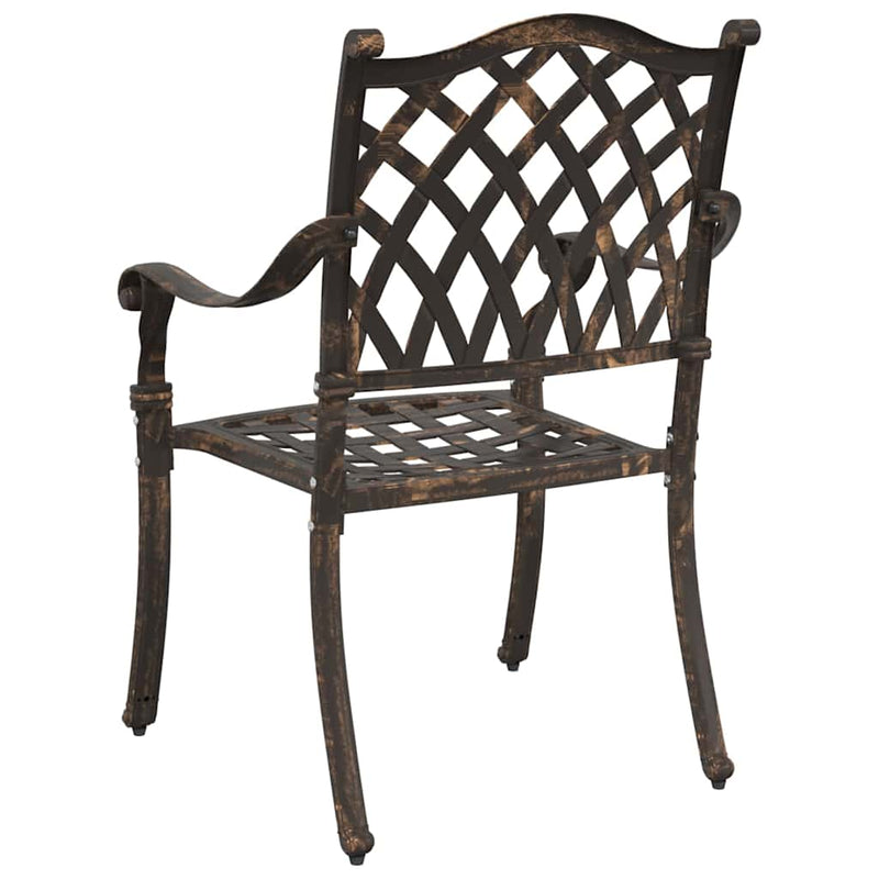 vidaXL Kerti Szék párnával 2 pcs Bronz 55 x 56.5 x 91cm Alumínium
