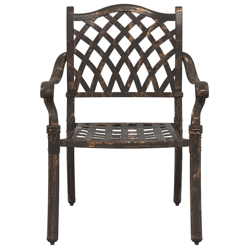vidaXL Kerti Szék párnával 2 pcs Bronz 55 x 56.5 x 91cm Alumínium