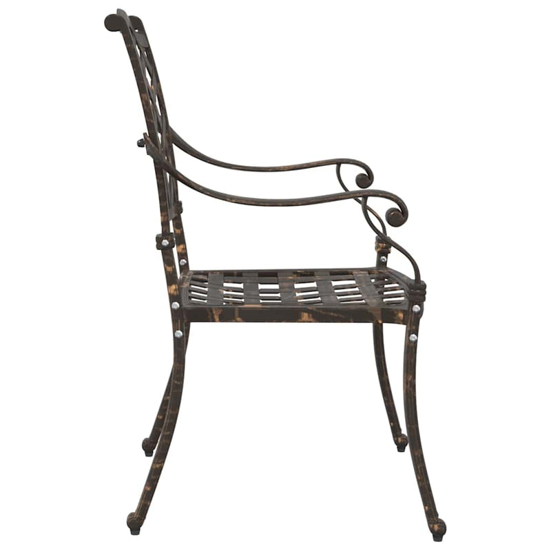 vidaXL Kerti Szék párnával 2 pcs Bronz 55 x 56.5 x 91cm Alumínium