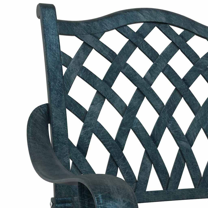 vidaXL Kerti Szék 2 pcs Zöld 55 x 56.5 x 91cm Alumínium