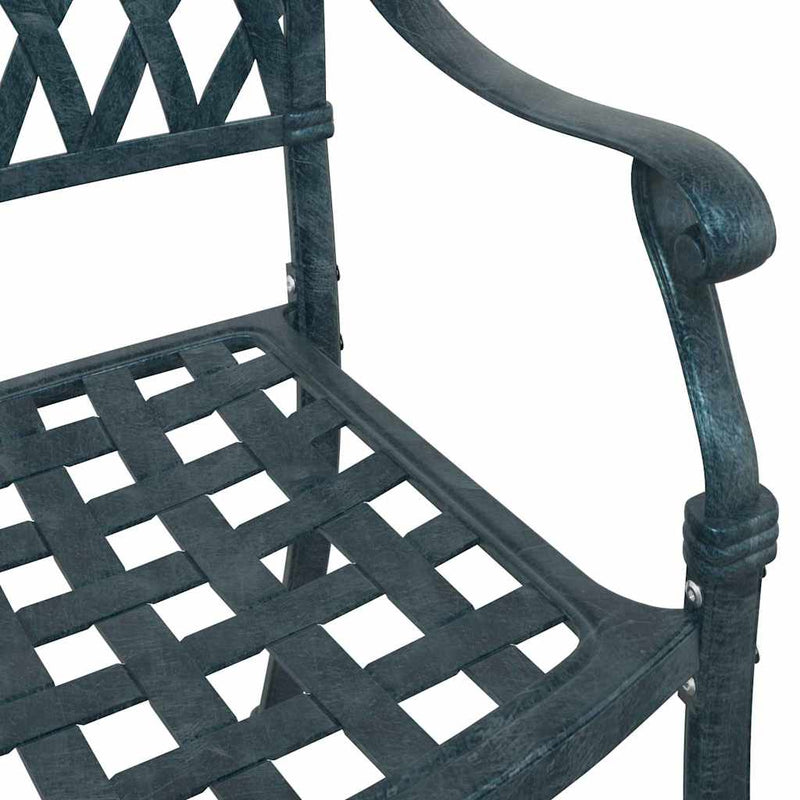 vidaXL Kerti Szék 2 pcs Zöld 55 x 56.5 x 91cm Alumínium