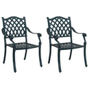 vidaXL Kerti Szék 2 pcs Zöld 56 x 55 x 92.5cm Alumínium