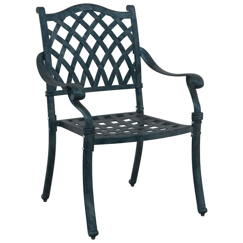 vidaXL Kerti Szék 2 pcs Zöld 55 x 56.5 x 91cm Alumínium