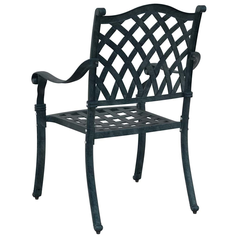 vidaXL Kerti Szék 2 pcs Zöld 55 x 56.5 x 91cm Alumínium