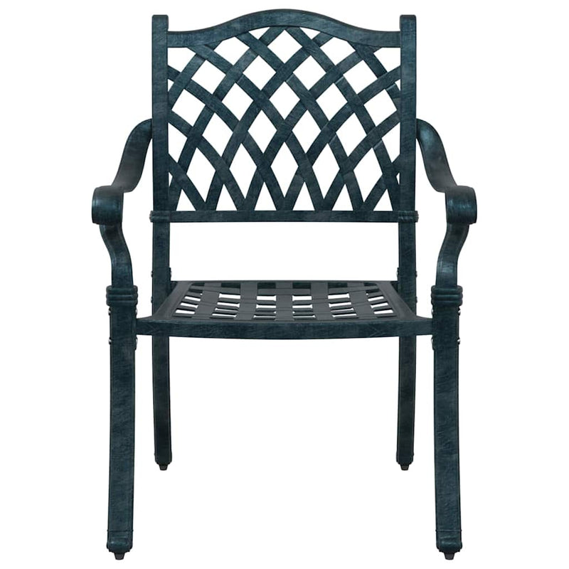 vidaXL Kerti Szék 2 pcs Zöld 55 x 56.5 x 91cm Alumínium