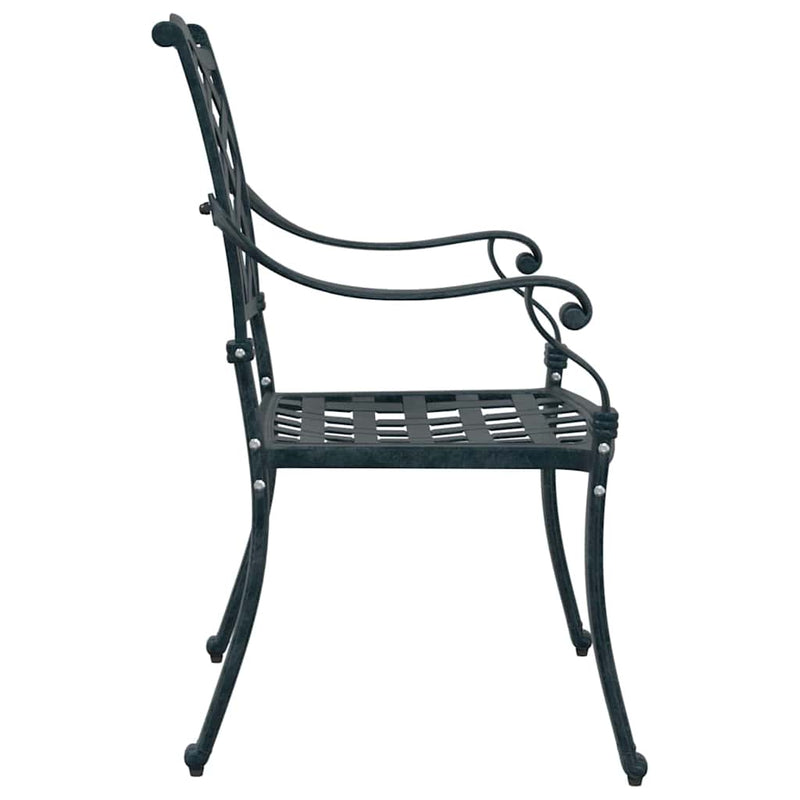 vidaXL Kerti Szék 2 pcs Zöld 55 x 56.5 x 91cm Alumínium