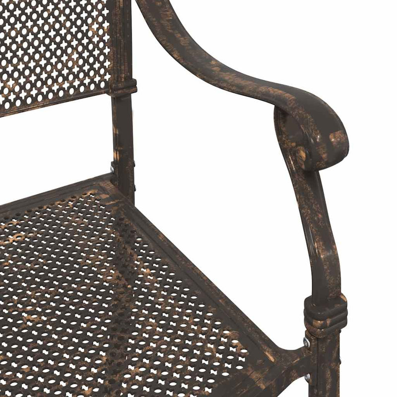 vidaXL Kerti Szék 2 pcs Bronz 55 x 56.5 x 91cm Alumínium