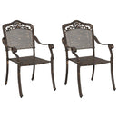 vidaXL Kerti Szék 2 pcs Bronz 55 x 55 x 92,5cm Alumínium