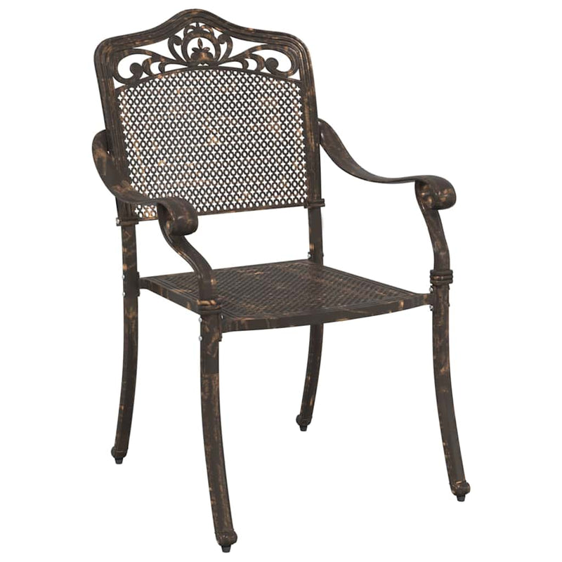 vidaXL Kerti Szék 2 pcs Bronz 55 x 56.5 x 91cm Alumínium