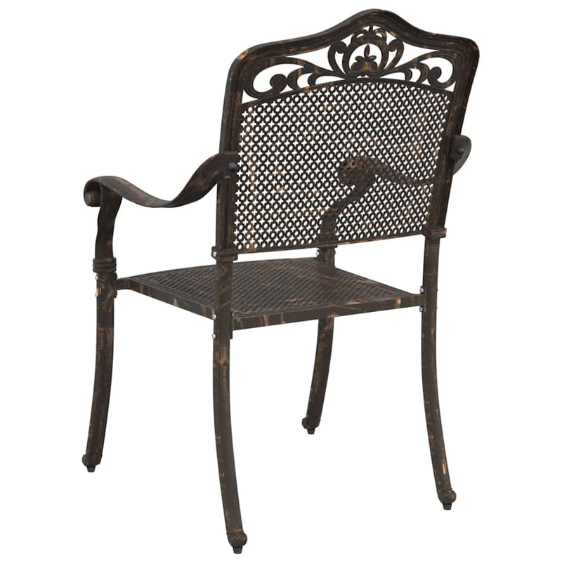 vidaXL Kerti Szék 2 pcs Bronz 55 x 56.5 x 91cm Alumínium