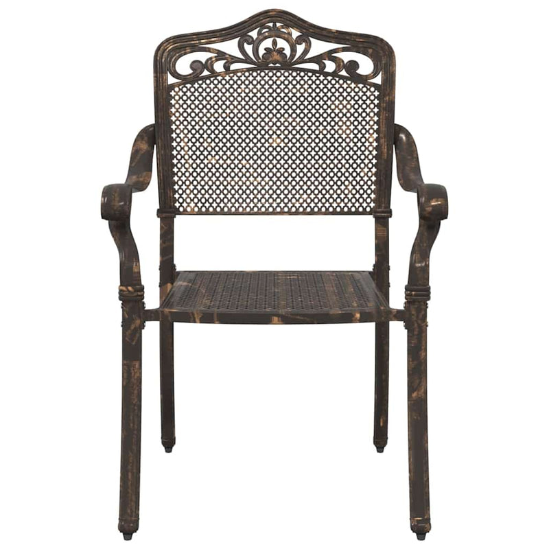 vidaXL Kerti Szék 2 pcs Bronz 55 x 56.5 x 91cm Alumínium