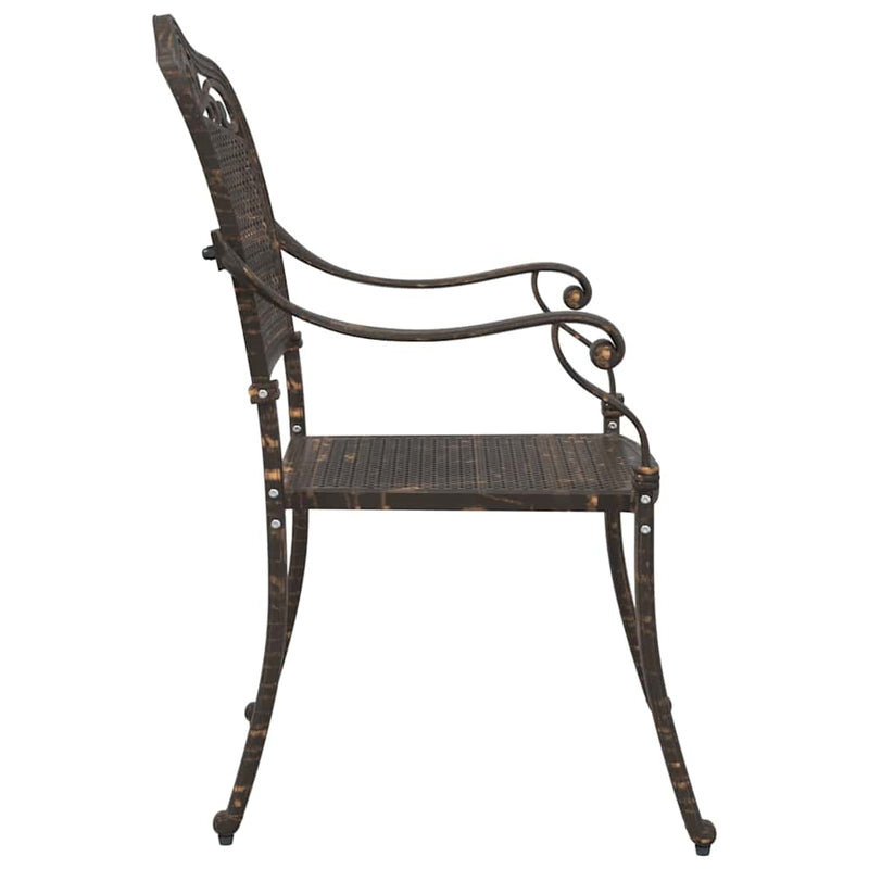 vidaXL Kerti Szék 2 pcs Bronz 55 x 56.5 x 91cm Alumínium