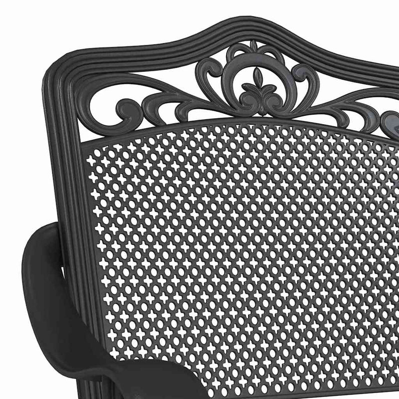 vidaXL Kerti Szék 2 pcs Fekete 55 x 56.5 x 91cm Alumínium