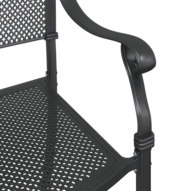 vidaXL Kerti Szék 2 pcs Fekete 55 x 56.5 x 91cm Alumínium