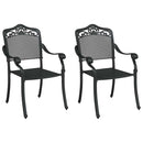 vidaXL Kerti Szék 2 pcs Fekete 55 x 55 x 92,5cm Alumínium