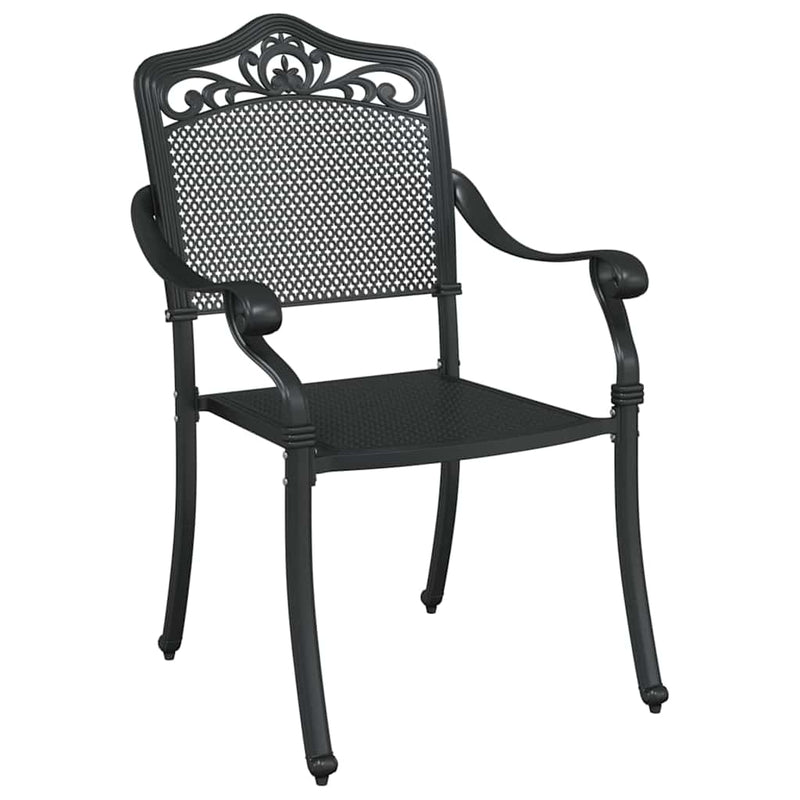 vidaXL Kerti Szék 2 pcs Fekete 55 x 56.5 x 91cm Alumínium