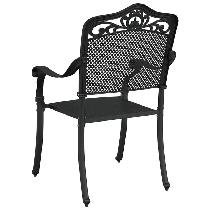 vidaXL Kerti Szék 2 pcs Fekete 55 x 56.5 x 91cm Alumínium