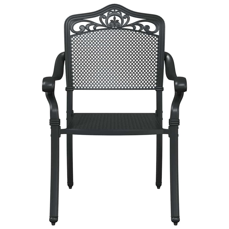 vidaXL Kerti Szék 2 pcs Fekete 55 x 56.5 x 91cm Alumínium