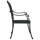 vidaXL Kerti Szék 2 pcs Fekete 55 x 56.5 x 91cm Alumínium