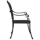 vidaXL Kerti Szék 2 pcs Fekete 55 x 55 x 92,5cm Alumínium