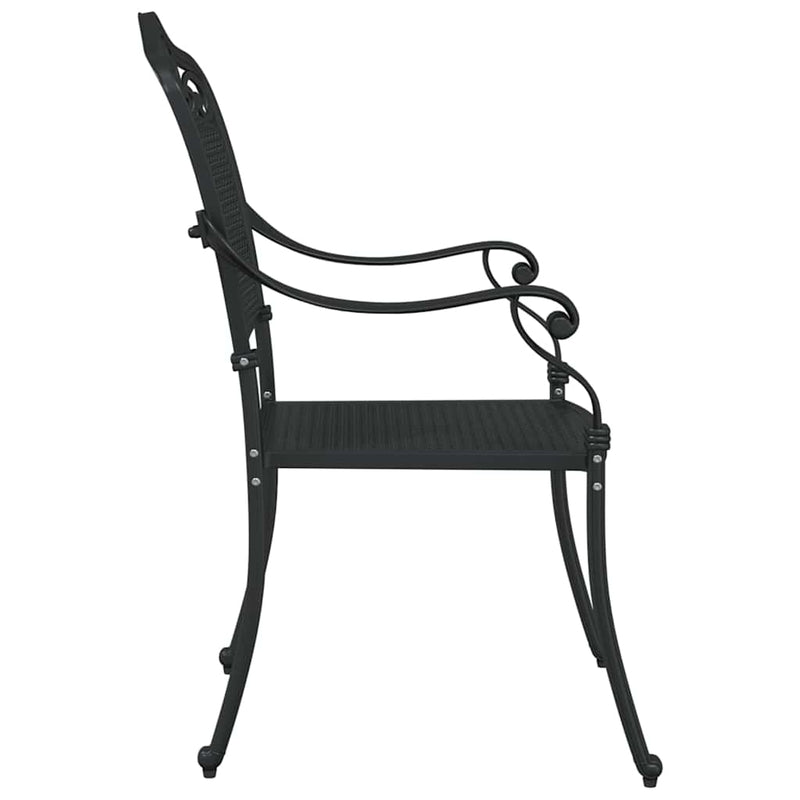 vidaXL Kerti Szék 2 pcs Fekete 55 x 56.5 x 91cm Alumínium
