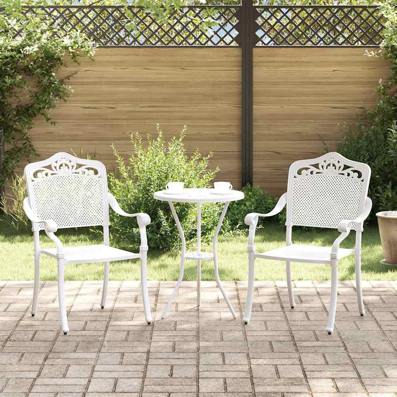 vidaXL Kerti Szék 2 pcs Fehér 55 x 56.5 x 91cm Alumínium