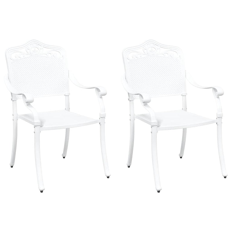 vidaXL Kerti Szék 2 pcs Fehér 55 x 56.5 x 91cm Alumínium