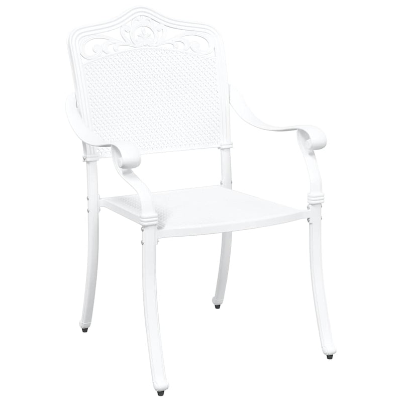 vidaXL Kerti Szék 2 pcs Fehér 55 x 56.5 x 91cm Alumínium