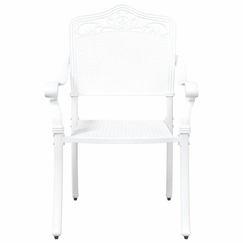 vidaXL Kerti Szék 2 pcs Fehér 55 x 56.5 x 91cm Alumínium