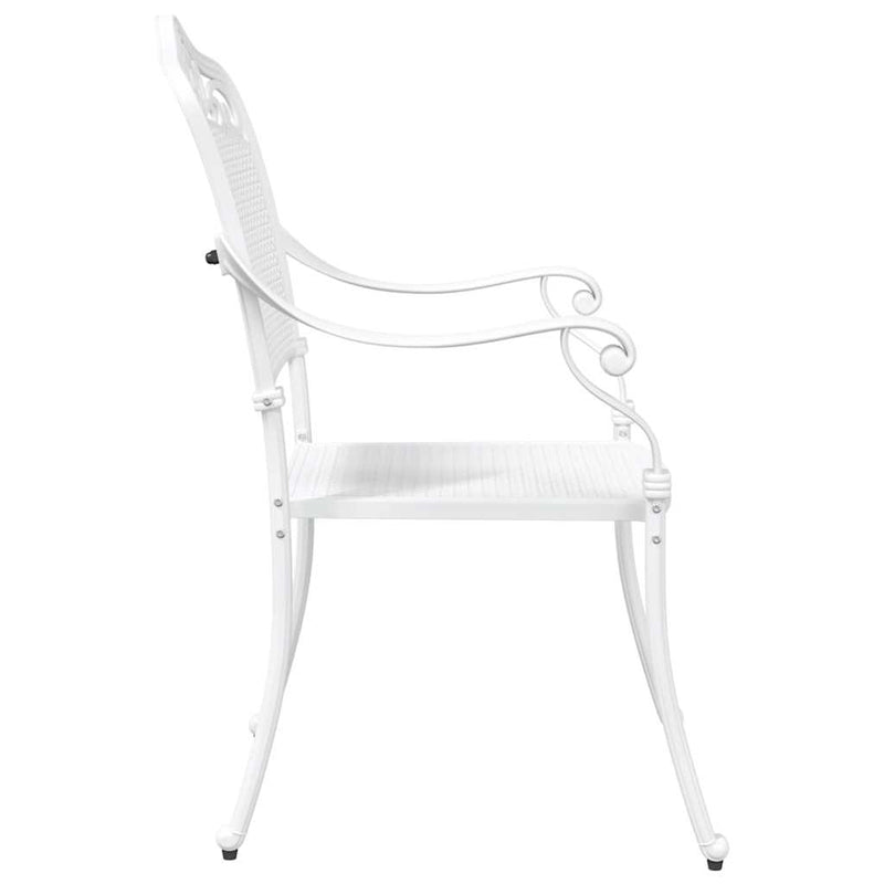 vidaXL Kerti Szék 2 pcs Fehér 55 x 56.5 x 91cm Alumínium