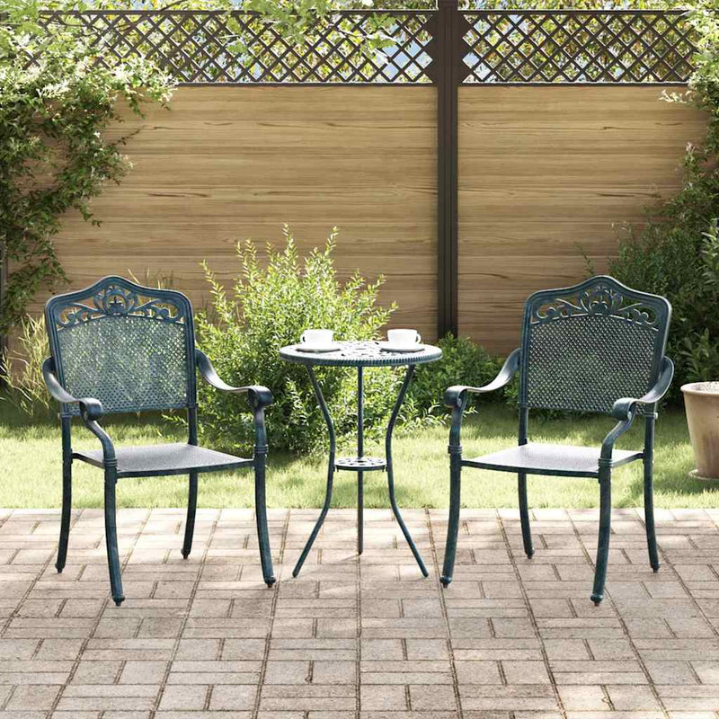 vidaXL Kerti Szék 2 pcs Zöld 55 x 56.5 x 91cm Alumínium