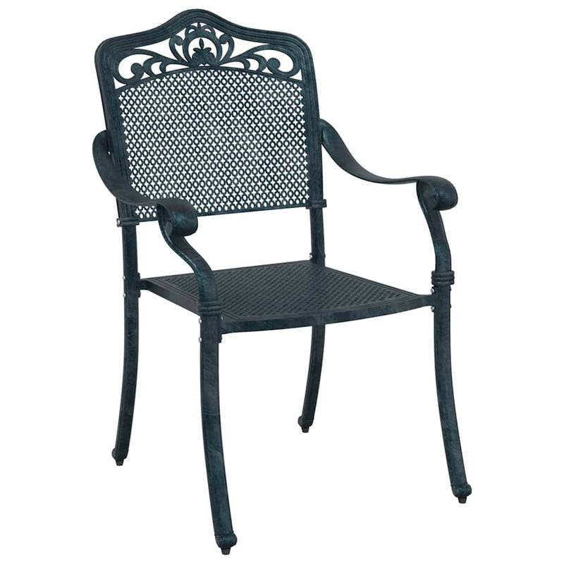 vidaXL Kerti Szék 2 pcs Zöld 55 x 56.5 x 91cm Alumínium