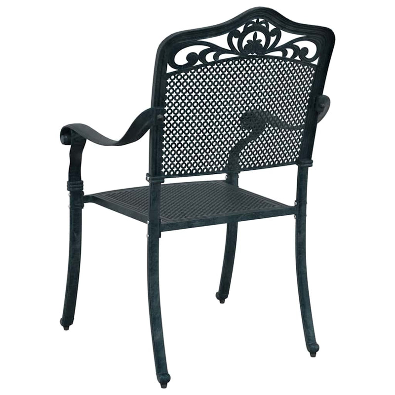 vidaXL Kerti Szék 2 pcs Zöld 55 x 56.5 x 91cm Alumínium