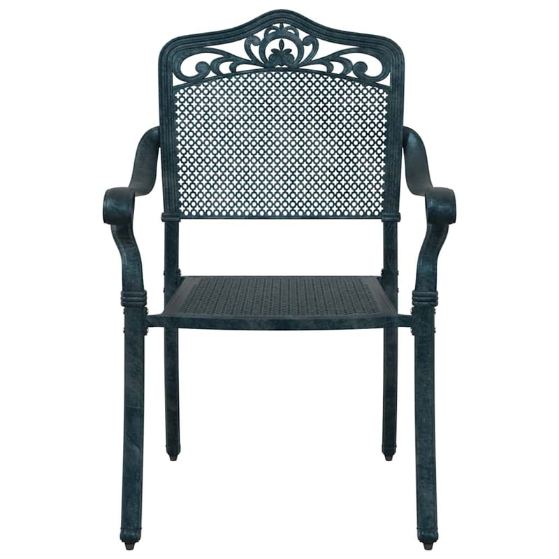vidaXL Kerti Szék 2 pcs Zöld 55 x 56.5 x 91cm Alumínium