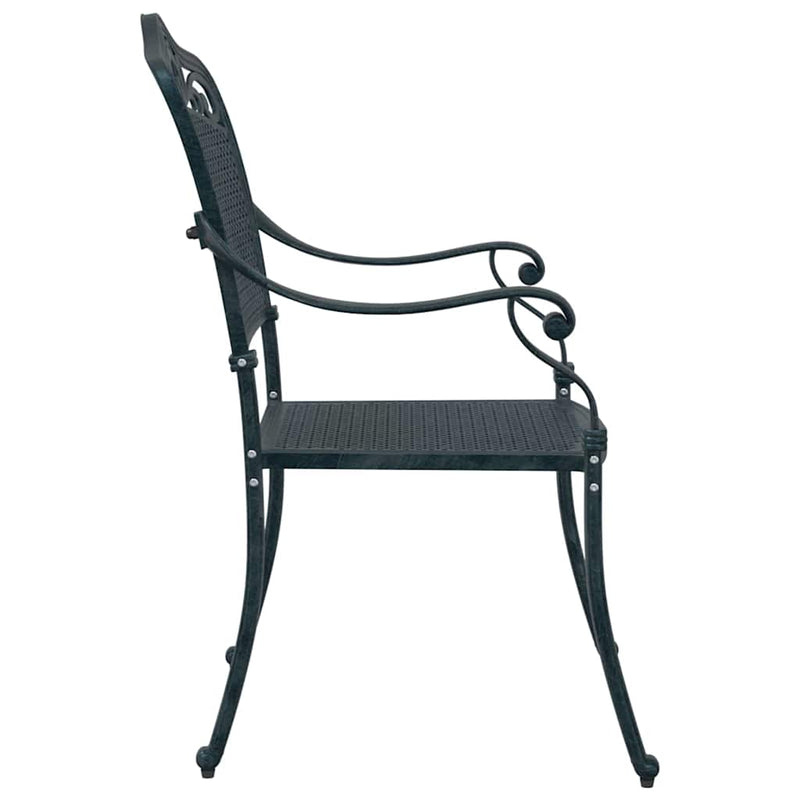 vidaXL Kerti Szék 2 pcs Zöld 55 x 56.5 x 91cm Alumínium