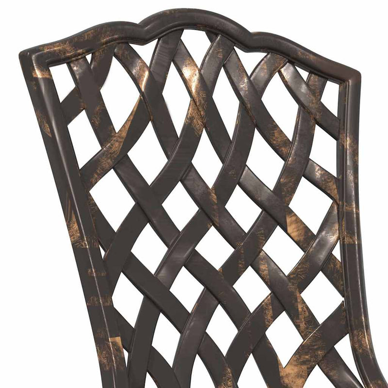 vidaXL Kerti Szék 2 pcs Bronz 55 x 56.5 x 91cm Alumínium