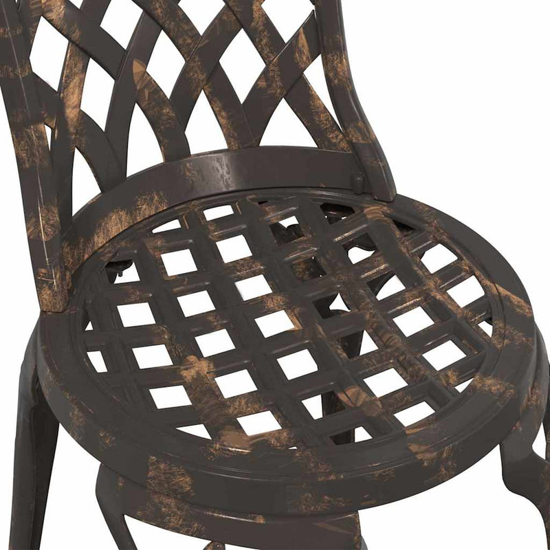 vidaXL Kerti Szék 2 pcs Bronz 55 x 56.5 x 91cm Alumínium