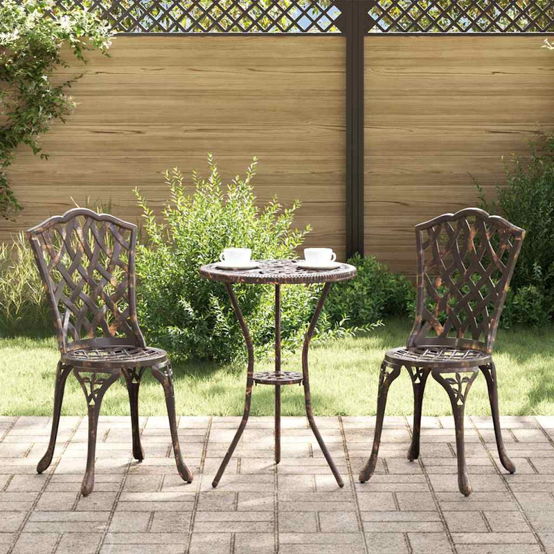 vidaXL Kerti Szék 2 pcs Bronz 55 x 56.5 x 91cm Alumínium